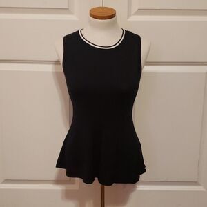 41 Hawthorn Womens Krista Peplum Sweater Tank Black White Size‎ Medium NWOT